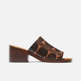 MULES - VINNY mules, wood brown snake printed - VINNYWOOWHIM350 - Clergerie Paris - USA