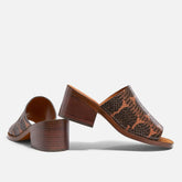 MULES - VINNY mules, wood brown snake printed - VINNYWOOWHIM350 - Clergerie Paris - USA