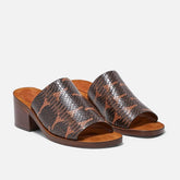 MULES - VINNY mules, wood brown snake printed - VINNYWOOWHIM350 - Clergerie Paris - USA