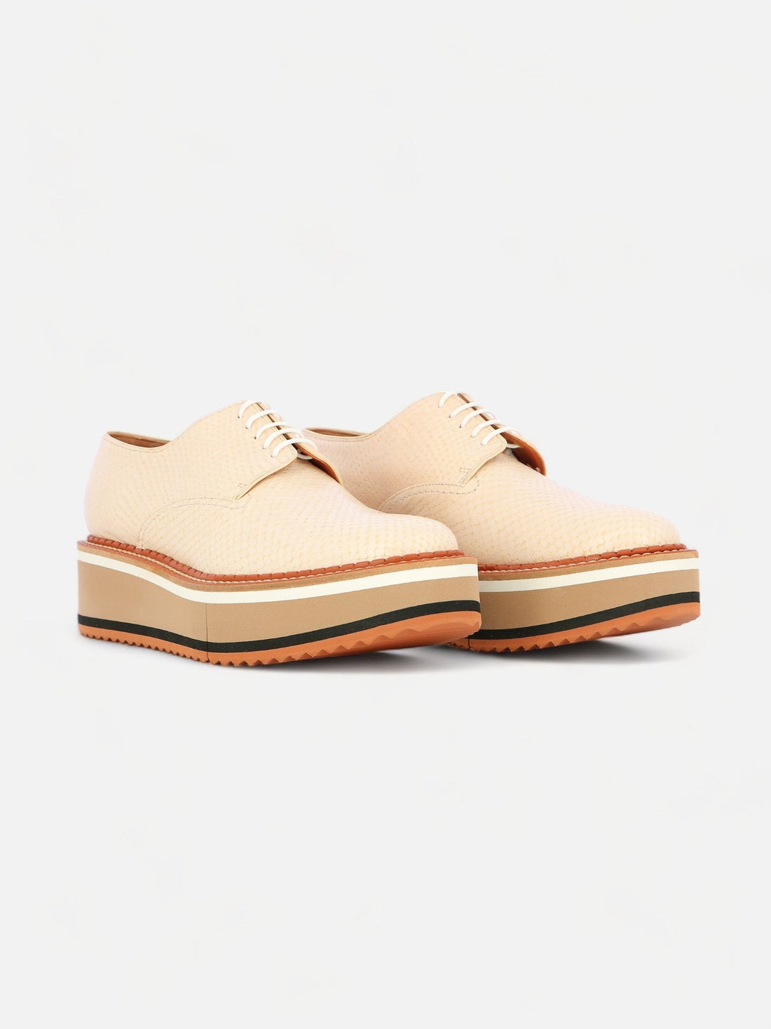 DERBIES - BROOK, python - effect white - Clergerie Paris - USA