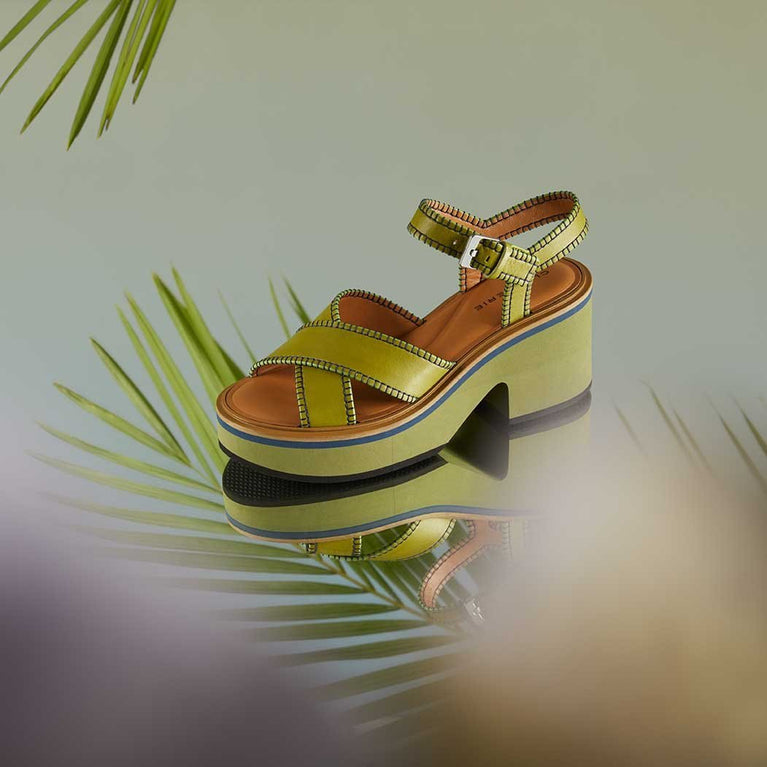 SANDALS - Charline Sandals, Aloe Green Lambskin - 3606063549653 - Clergerie Paris - USA