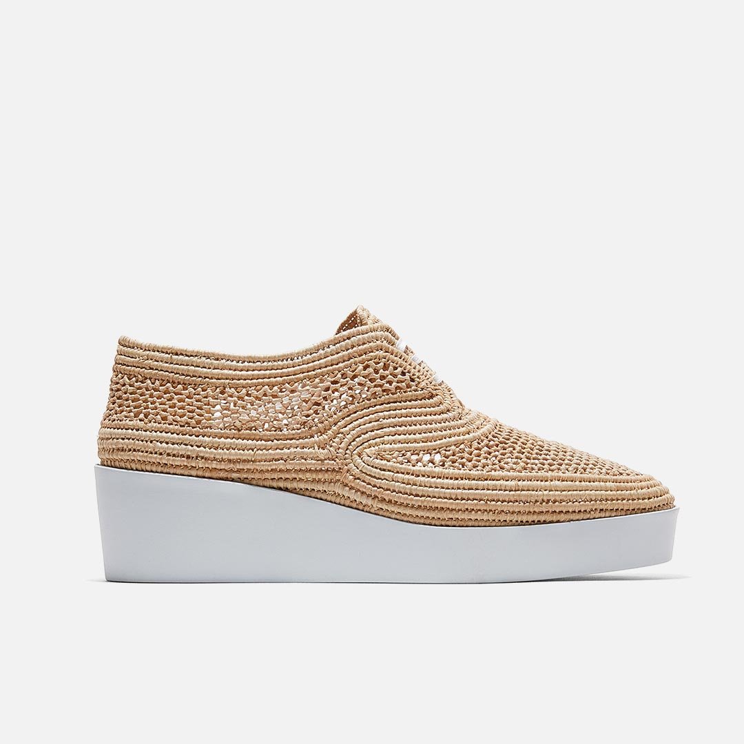 DERBIES - LISA, natural raffia - Clergerie Paris - USA