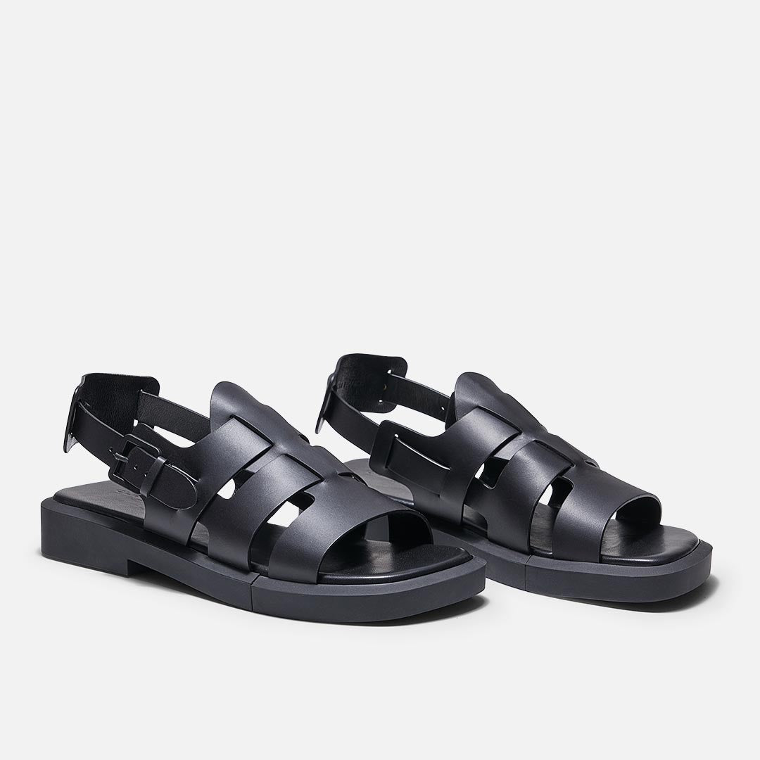 SANDALS - RAMONA SANDALS, BLACK CALFSKIN - 3606062916067 - Clergerie Paris - Europe